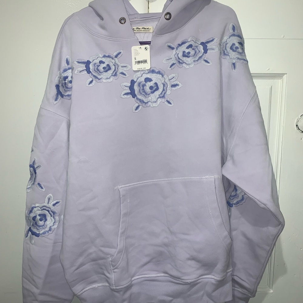 Embroidered Flowered Lavender Sweater